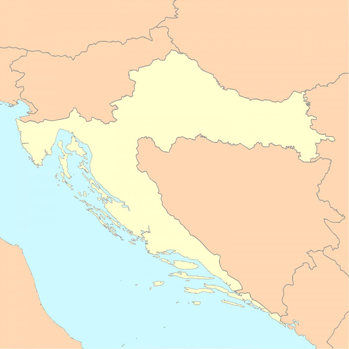 Carte de la Croatie vide