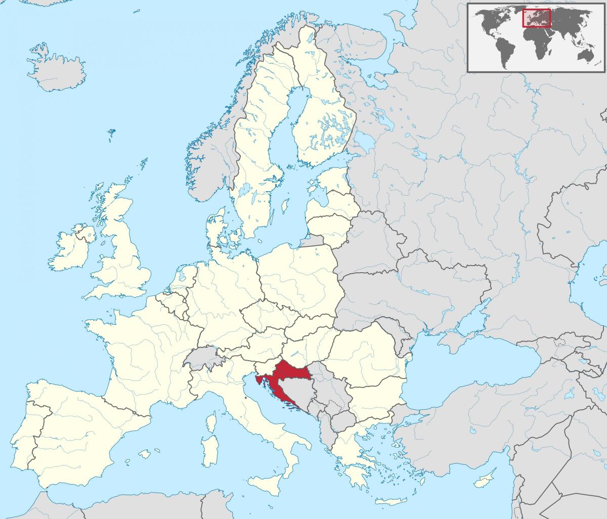 Situation de la Croatie sur la carte de l'Europe du Sud