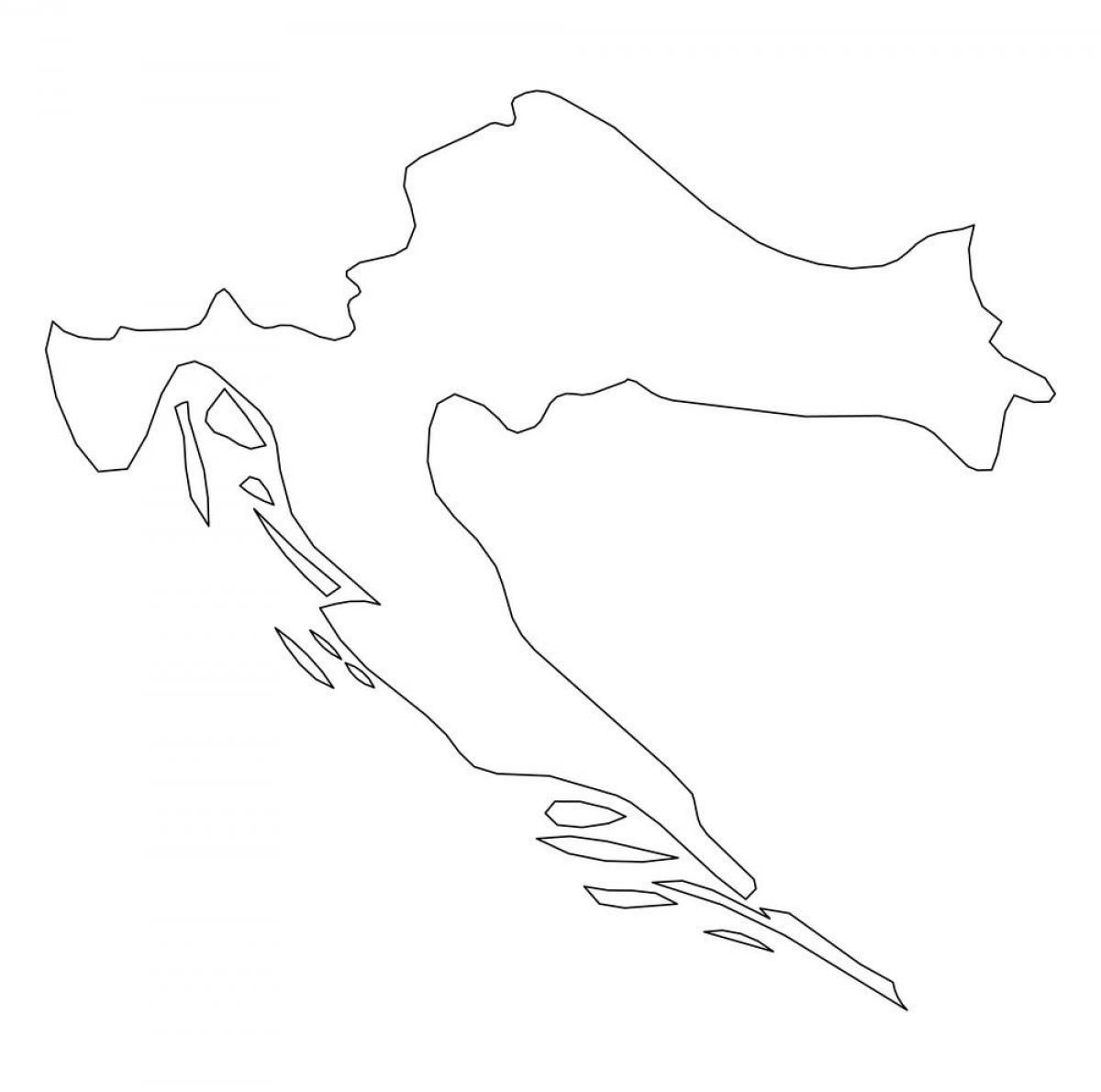 Carte des contours de la Croatie