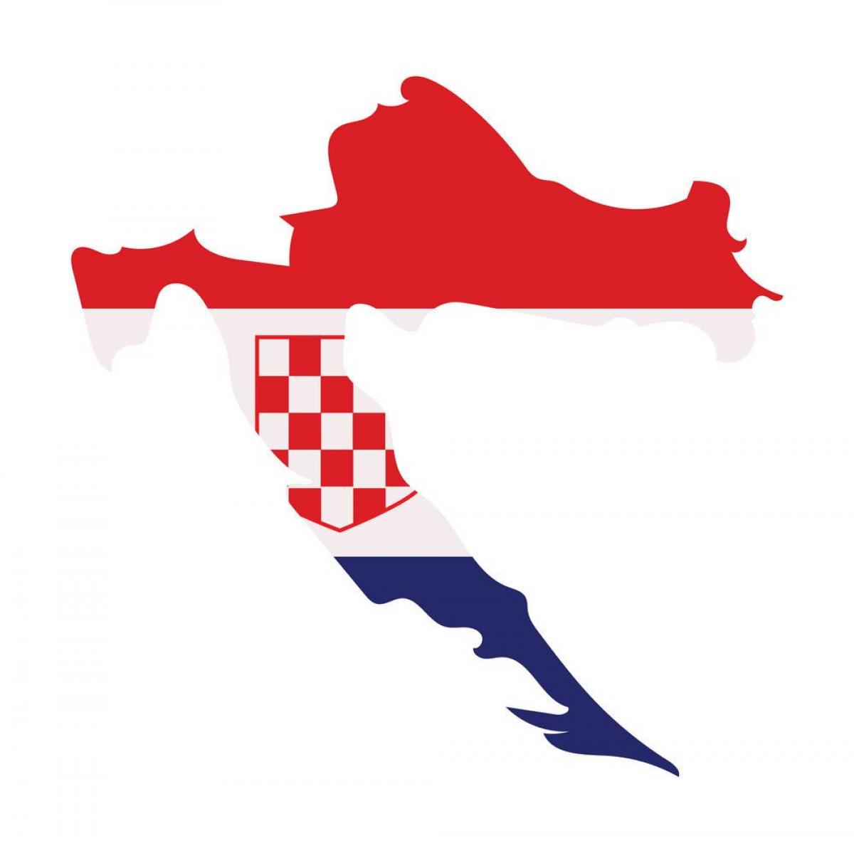 Carte du drapeau de la Croatie