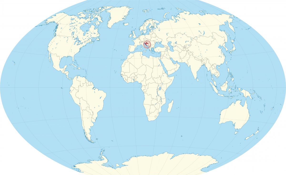 Situation de la Croatie sur la carte du monde